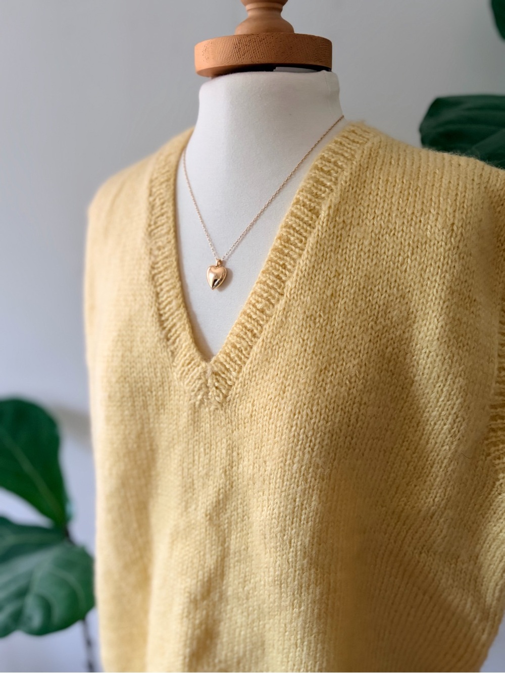Handmade Wool Sweater Vest | Butter Yellow | V-Neck eclectic Grandpa gorpcore